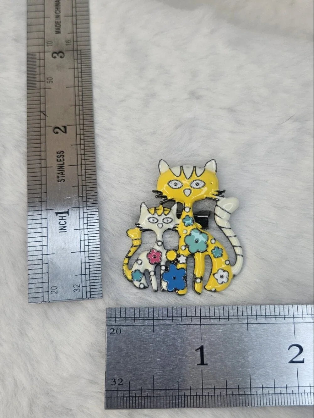 Multi Color Cat Brooch Pin